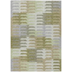 Machine Washable Indoor/Outdoor Chantille ACN2328 Green 3' x 5' Rug