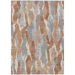 Machine Washable Indoor/Outdoor Chantille ACN2329 Orange 3' x 5' Rug