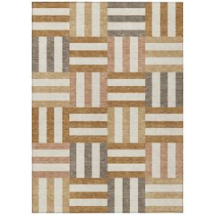 Machine Washable Indoor/Outdoor Chantille ACN2332 Orange 3' x 5' Rug