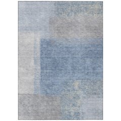 Machine Washable Indoor/Outdoor Chantille ACN2341 Blue 3' x 5' Rug