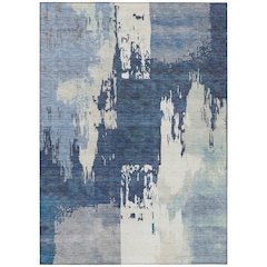Machine Washable Indoor/Outdoor Chantille ACN2347 Blue 3' x 5' Rug