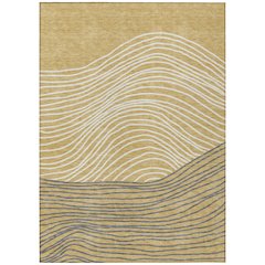 Machine Washable Indoor/Outdoor Chantille ACN2350 Gold 3' x 5' Rug
