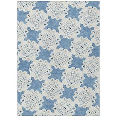 Machine Washable Indoor/Outdoor Chantille ACN2352 Blue 3' x 5' Rug