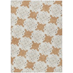 Machine Washable Indoor/Outdoor Chantille ACN2352 Orange 3' x 5' Rug