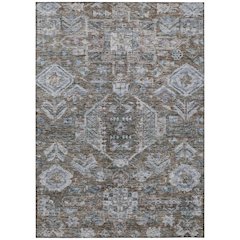 Machine Washable Indoor/Outdoor Chantille ACN2356 Brown 3' x 5' Rug