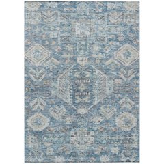 Machine Washable Indoor/Outdoor Chantille ACN2356 Blue 3' x 5' Rug