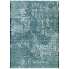 Machine Washable Indoor/Outdoor Chantille ACN2361 Teal 3' x 5' Rug