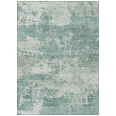 Machine Washable Indoor/Outdoor Chantille ACN2366 Teal 3' x 5' Rug
