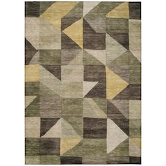 Machine Washable Indoor/Outdoor Chantille ACN2373 Green 3' x 5' Rug