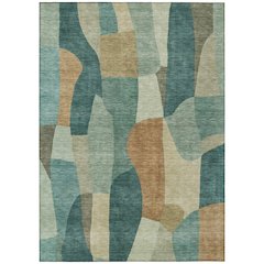 Machine Washable Indoor/Outdoor Chantille ACN2376 Teal 3' x 5' Rug