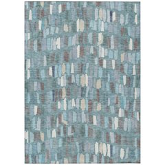 Machine Washable Indoor/Outdoor Chantille ACN2377 Teal 3' x 5' Rug
