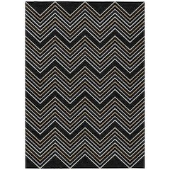 Machine Washable Indoor/Outdoor Chantille ACN2391 Black 3' x 5' Rug