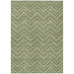 Machine Washable Indoor/Outdoor Chantille ACN2391 Green 3' x 5' Rug