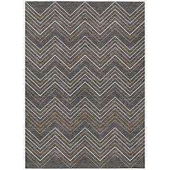 Machine Washable Indoor/Outdoor Chantille ACN2392 Gray 3' x 5' Rug