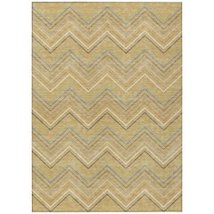 Machine Washable Indoor/Outdoor Chantille ACN2392 Gold 3' x 5' Rug