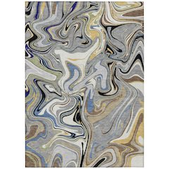 Machine Washable Indoor/Outdoor Chantille ACN2395 Gray 3' x 5' Rug