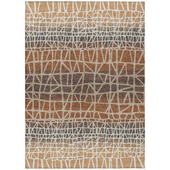 Machine Washable Indoor/Outdoor Chantille ACN2404 Orange 3' x 5' Rug