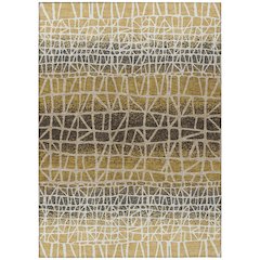 Machine Washable Indoor/Outdoor Chantille ACN2404 Gold 3' x 5' Rug