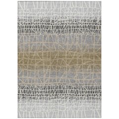 Machine Washable Indoor/Outdoor Chantille ACN2404 Gray 3' x 5' Rug