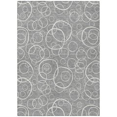 Machine Washable Indoor/Outdoor Chantille ACN2407 Gray 3' x 5' Rug