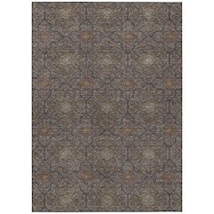 Machine Washable Indoor/Outdoor Chantille ACN2409 Brown 3' x 5' Rug