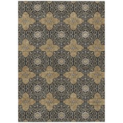 Machine Washable Indoor/Outdoor Chantille ACN2410 Black 3' x 5' Rug