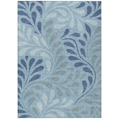 Machine Washable Indoor/Outdoor Chantille ACN2411 Blue 3' x 5' Rug