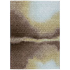 Machine Washable Indoor/Outdoor Chantille ACN2419 Brown 3' x 5' Rug