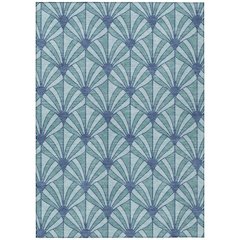 Machine Washable Indoor/Outdoor Chantille ACN2426 Teal 3' x 5' Rug