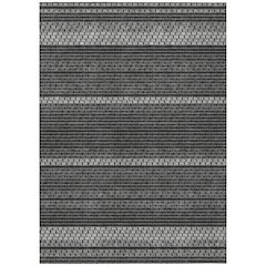 Machine Washable Indoor/Outdoor Chantille ACN2427 Black 3' x 5' Rug