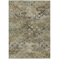 Machine Washable Indoor/Outdoor Chantille ACN2433 Brown 3' x 5' Rug