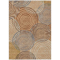 Machine Washable Indoor/Outdoor Chantille ACN2435 Orange 3' x 5' Rug