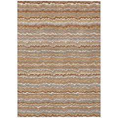Machine Washable Indoor/Outdoor Chantille ACN2436 Orange 3' x 5' Rug