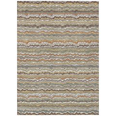 Machine Washable Indoor/Outdoor Chantille ACN2436 Brown 3' x 5' Rug