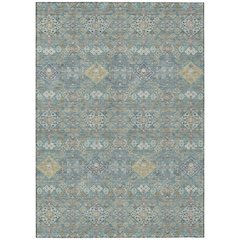 Machine Washable Indoor/Outdoor Chantille ACN2440 Teal 3' x 5' Rug