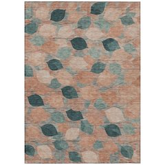 Machine Washable Indoor/Outdoor Chantille ACN2444 Orange 3' x 5' Rug