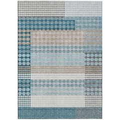 Machine Washable Indoor/Outdoor Chantille ACN2445 Teal 3' x 5' Rug