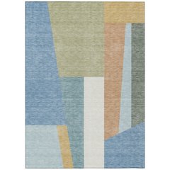 Machine Washable Indoor/Outdoor Chantille ACN2446 Blue 3' x 5' Rug