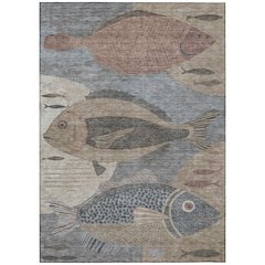 Machine Washable Indoor/Outdoor Chantille ACN2447 Gray 3' x 5' Rug
