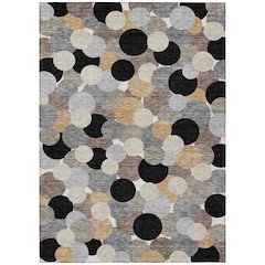 Machine Washable Indoor/Outdoor Chantille ACN2450 Black 3' x 5' Rug