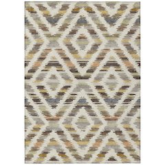 Machine Washable Indoor/Outdoor Chantille ACN2453 Brown 3' x 5' Rug