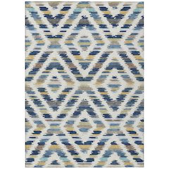 Machine Washable Indoor/Outdoor Chantille ACN2453 Blue 3' x 5' Rug