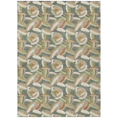 Machine Washable Indoor/Outdoor Chantille ACN2454 Green 3' x 5' Rug