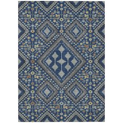 Machine Washable Indoor/Outdoor Chantille ACN2459 Blue 3' x 5' Rug
