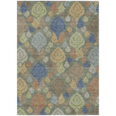 Machine Washable Indoor/Outdoor Chantille ACN2460 Green 3' x 5' Rug