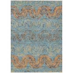 Machine Washable Indoor/Outdoor Chantille ACN2461 Teal 3' x 5' Rug