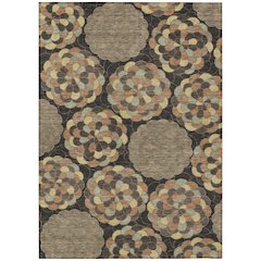 Machine Washable Indoor/Outdoor Chantille ACN2466 Brown 3' x 5' Rug