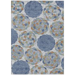 Machine Washable Indoor/Outdoor Chantille ACN2466 Blue 3' x 5' Rug