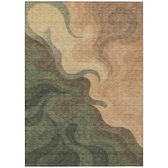 Machine Washable Indoor/Outdoor Chantille ACN2468 Green 3' x 5' Rug