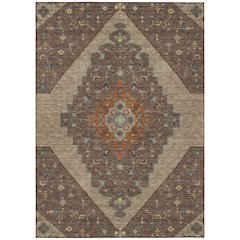 Machine Washable Indoor/Outdoor Chantille ACN2472 Brown 3' x 5' Rug